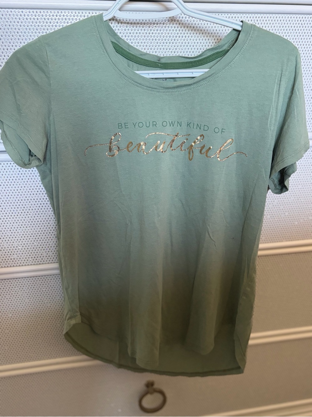 Women’s Sage Green Graphic Tee - Beautiful Slogan